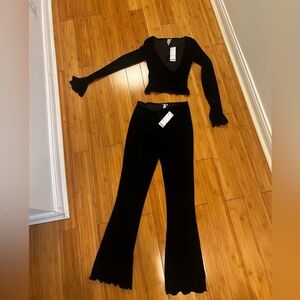 NWT Black Velvet Matching Set